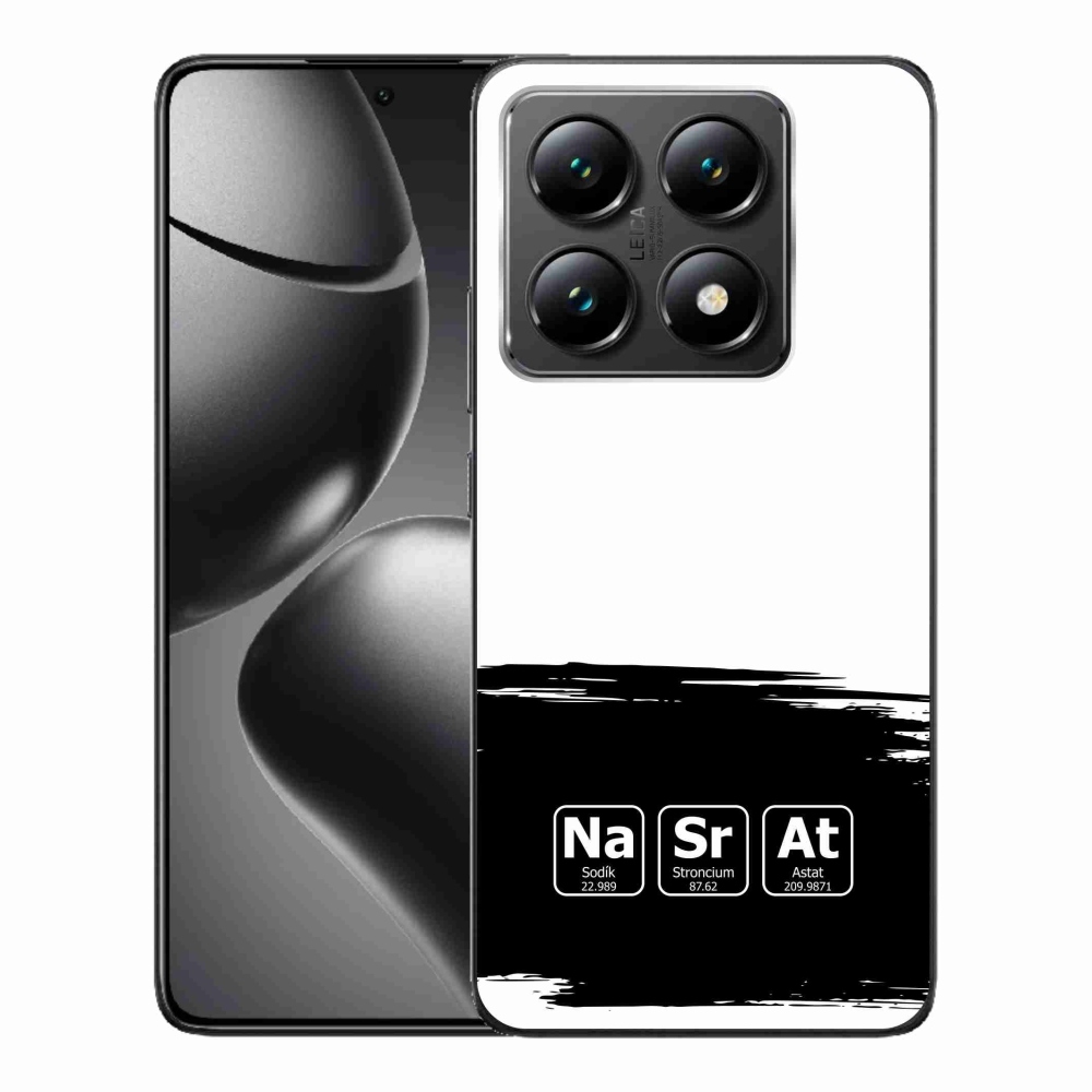 Gél borító mmCase a Xiaomi 14T-hez - kémiai elemek fekete és fehér háttérrel
