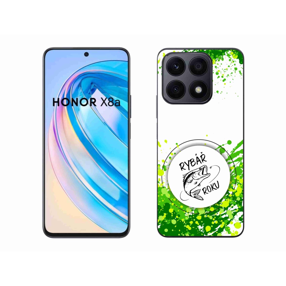 Zselés borító mmCase a Honor X8a számára - az év horgásza fehér háttérrel