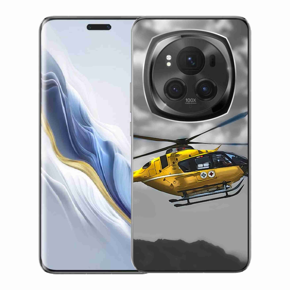 Zselés borítás mmCase Honor Magic 6 Pro 5G - sárga helikopterhez