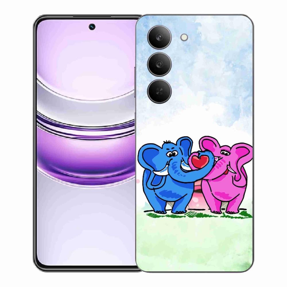 Gél borító mmCase a Realme 14x 5G készülékhez - szerelmes elefántok