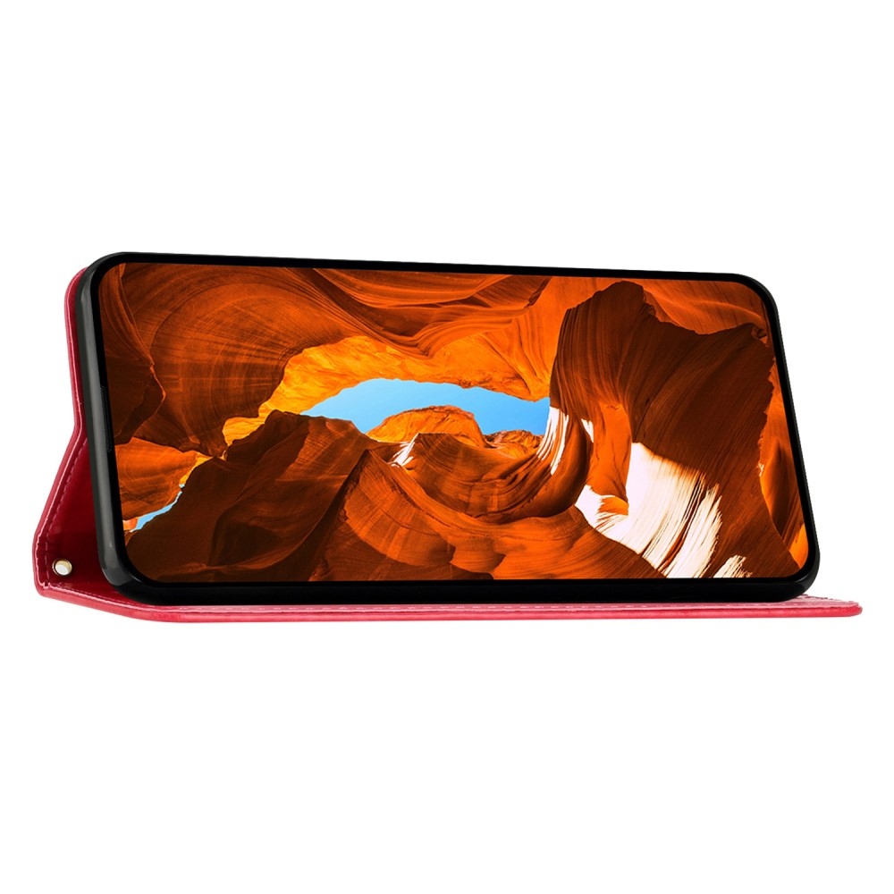 Virágok könyv tok Honor X6b - piros