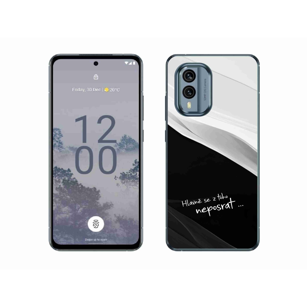 Zselés borító mmCase a Nokia X30 5G készülékhez - vicces szöveg 13 fekete és fehér háttérrel