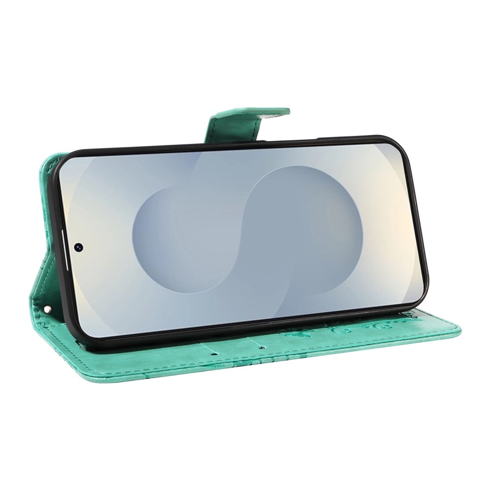 Nagy pillangó könyv tok Samsung Galaxy S25 Edge készülékhez - kékeszöld színű