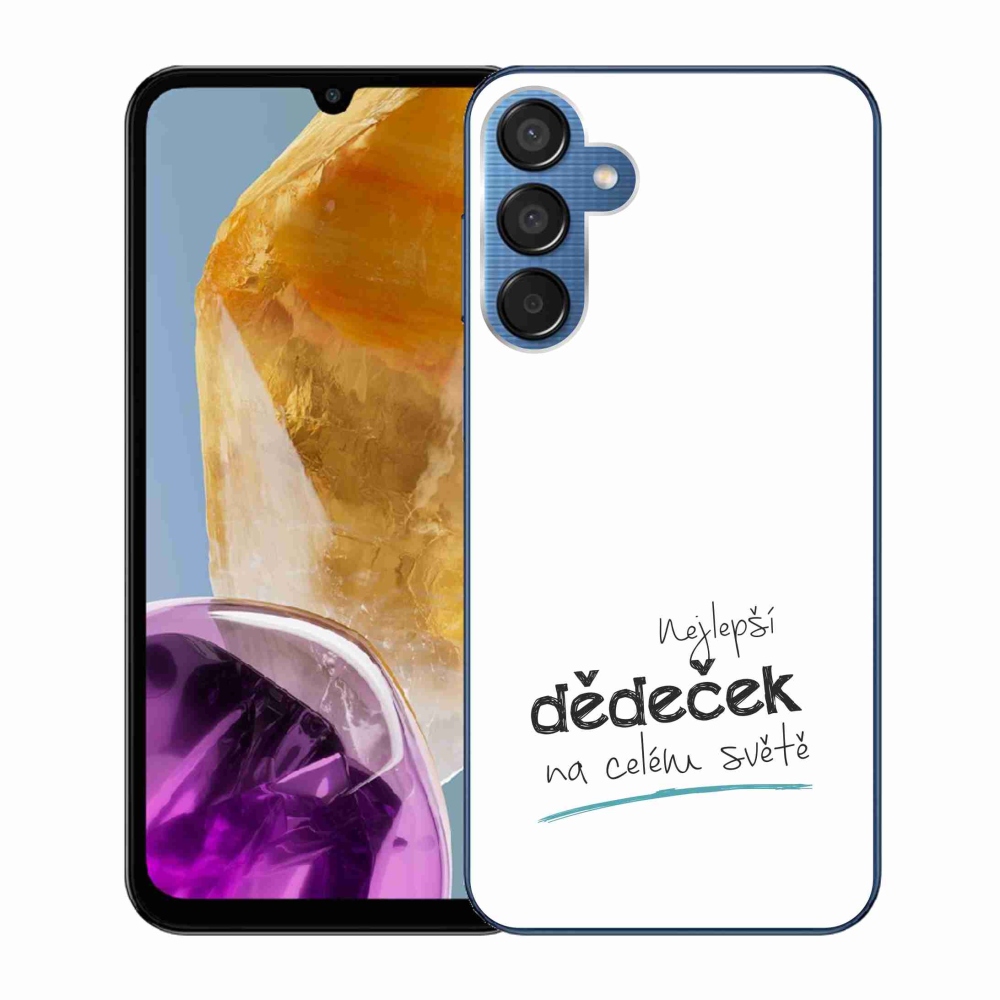 Gél borító mmCase Samsung Galaxy M15 5G - a legjobb nagypapa 3 fehér háttérrel