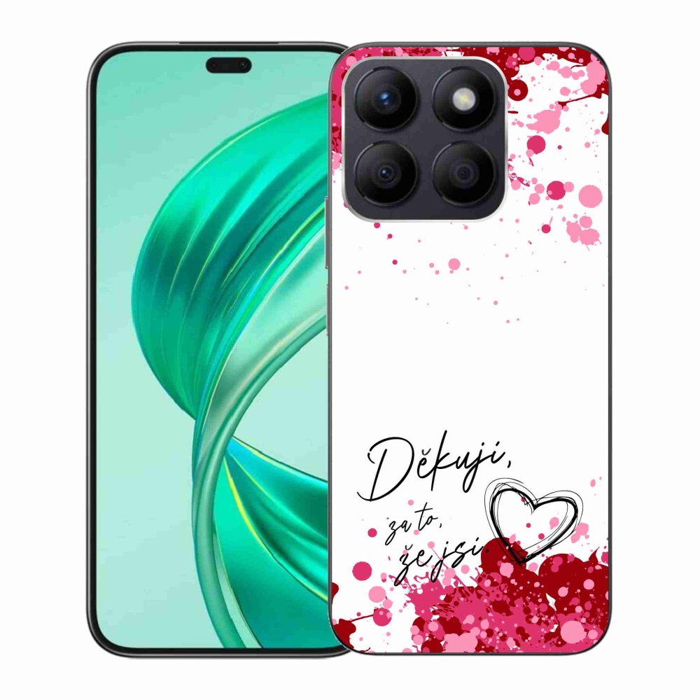 Gél borító mmCase a Honor X8b készülékhez - szerelmes szöveg 2 fehér háttérrel