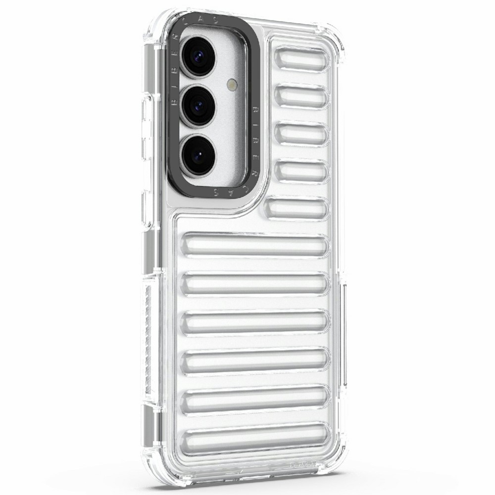 Csíkos tartós borító Samsung Galaxy S25 készülékhez - átlátszó