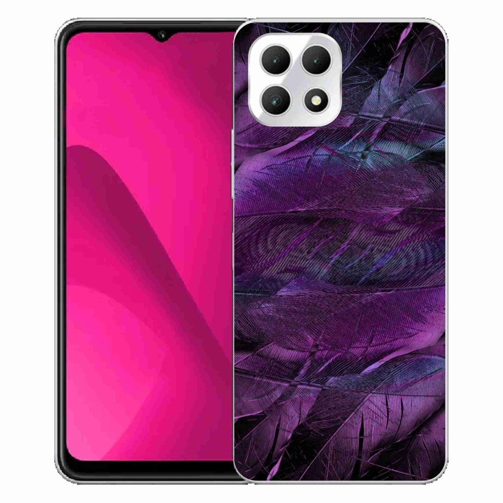 Zselés borítás mmCase a T-Mobile T Phone 2 készülékhez - lila tollak