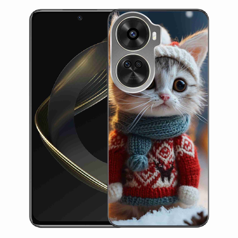 Gél borítás mmCase a Huawei Nova 12 SE-hez - cica pulóverben