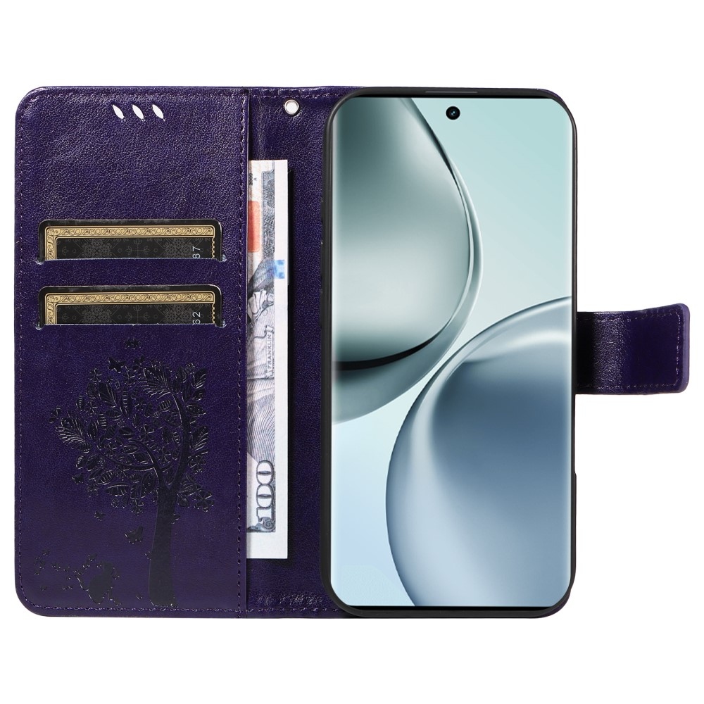 Fák könyvtáska a Realme 14 Pro 5G-hez - sötétlila