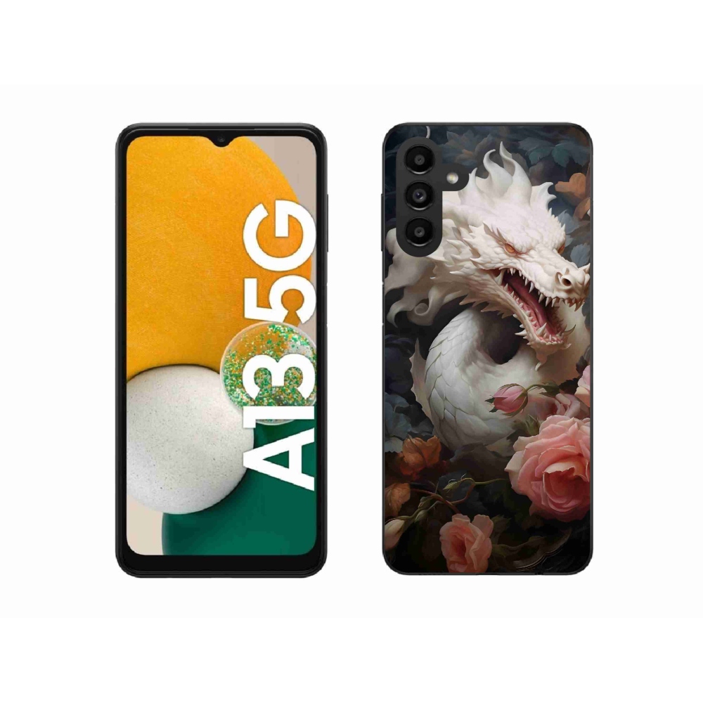 Gél védőhuzat mmCase Samsung Galaxy A13 5G - fehér sárkányhoz