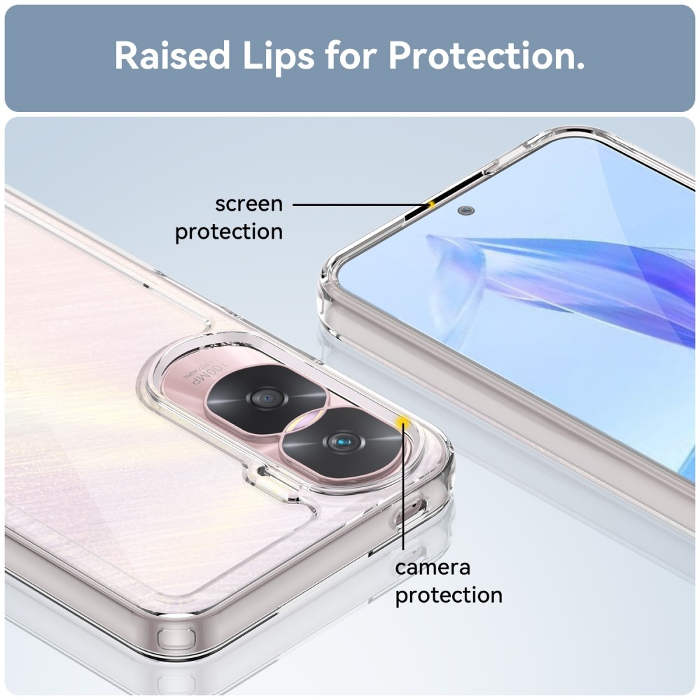 Gél tok fix hátlappal Honor 90 Lite készülékhez - szürke