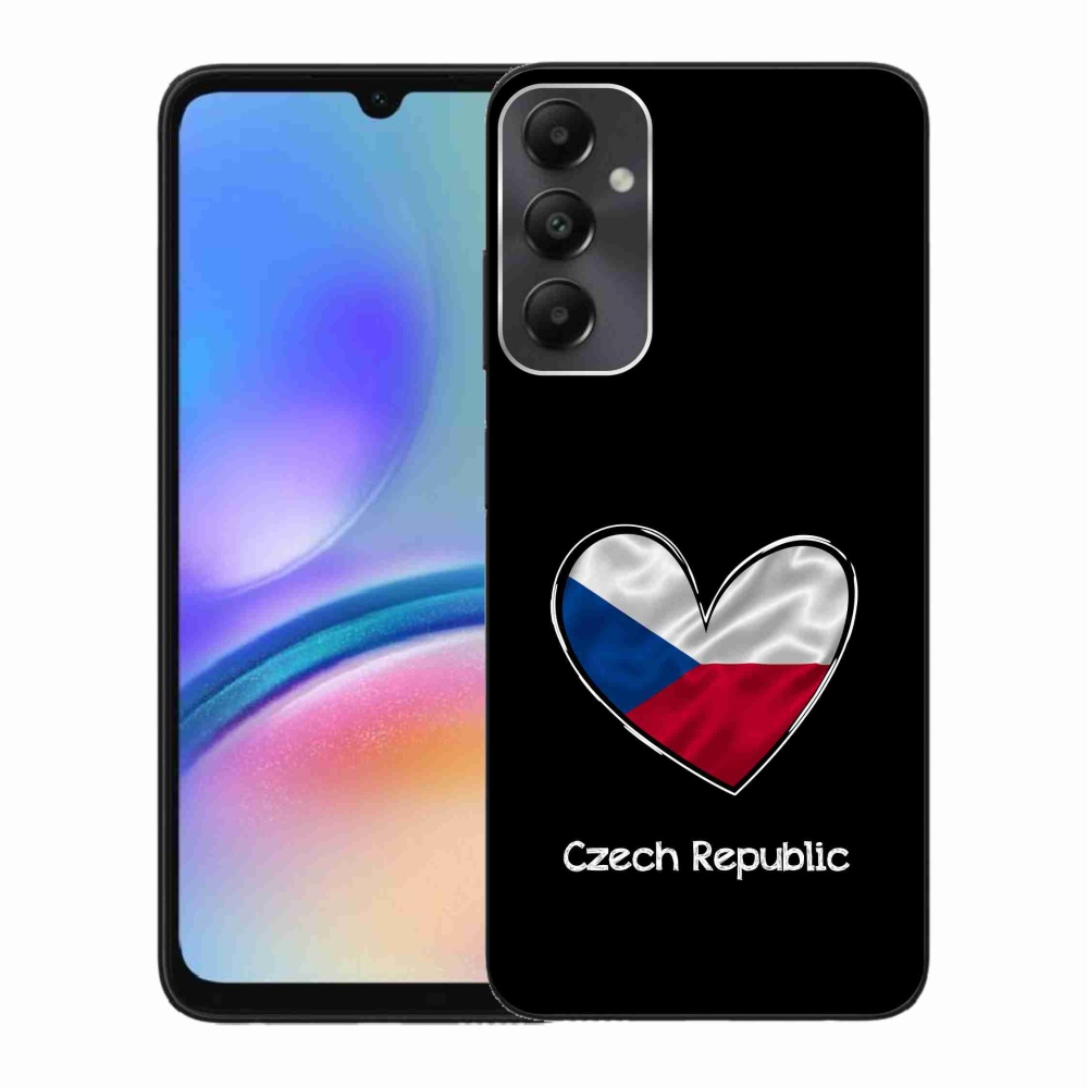 Zselés borítás mmCase Samsung Galaxy A05s - zászlós szív fekete háttérrel