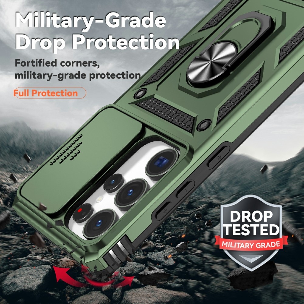 Gyűrűálló borítás Samsung Galaxy S25 Ultra készülékhez - zöld