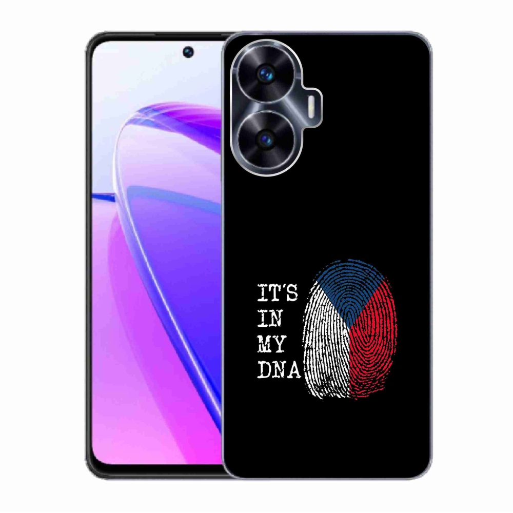 Gél borító mmCase a Realme C55-re - zászlós ujjlenyomat fekete háttérrel