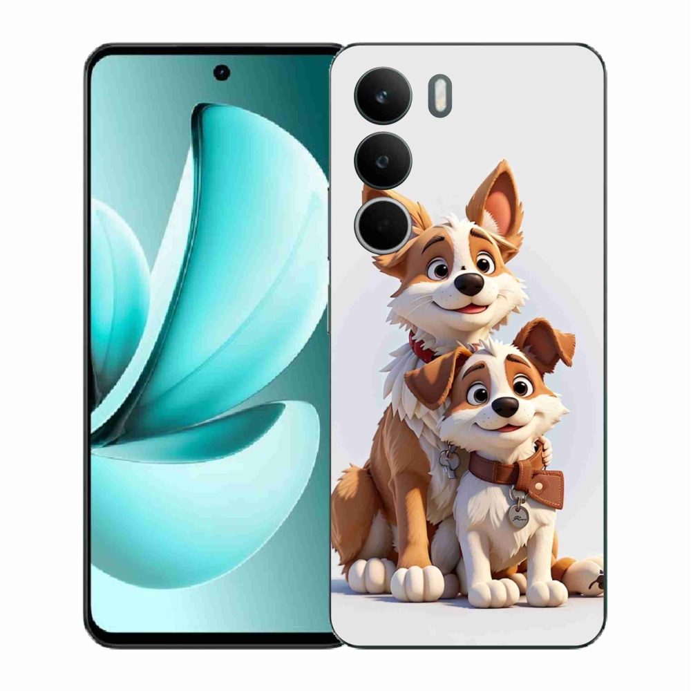 Gél borítás mmCase a Realme C71-hez - kutyák rajzolása