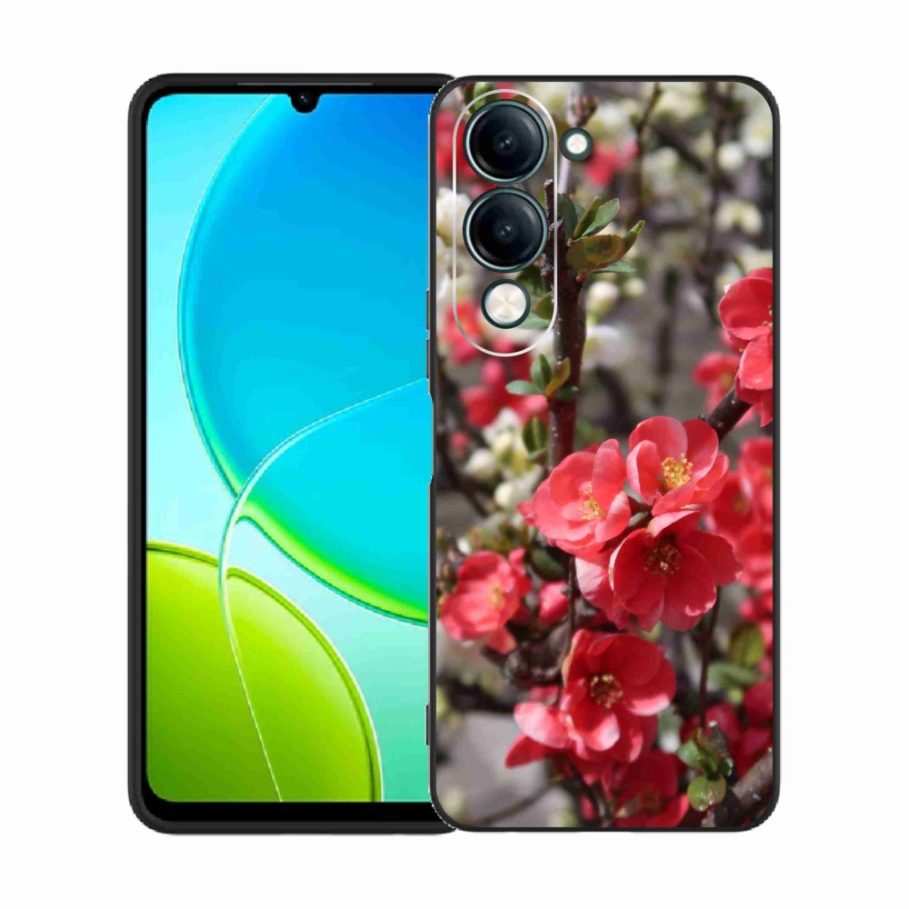 Gél borító mmCase a Vivo Y29s 5G-hez - piros virágok