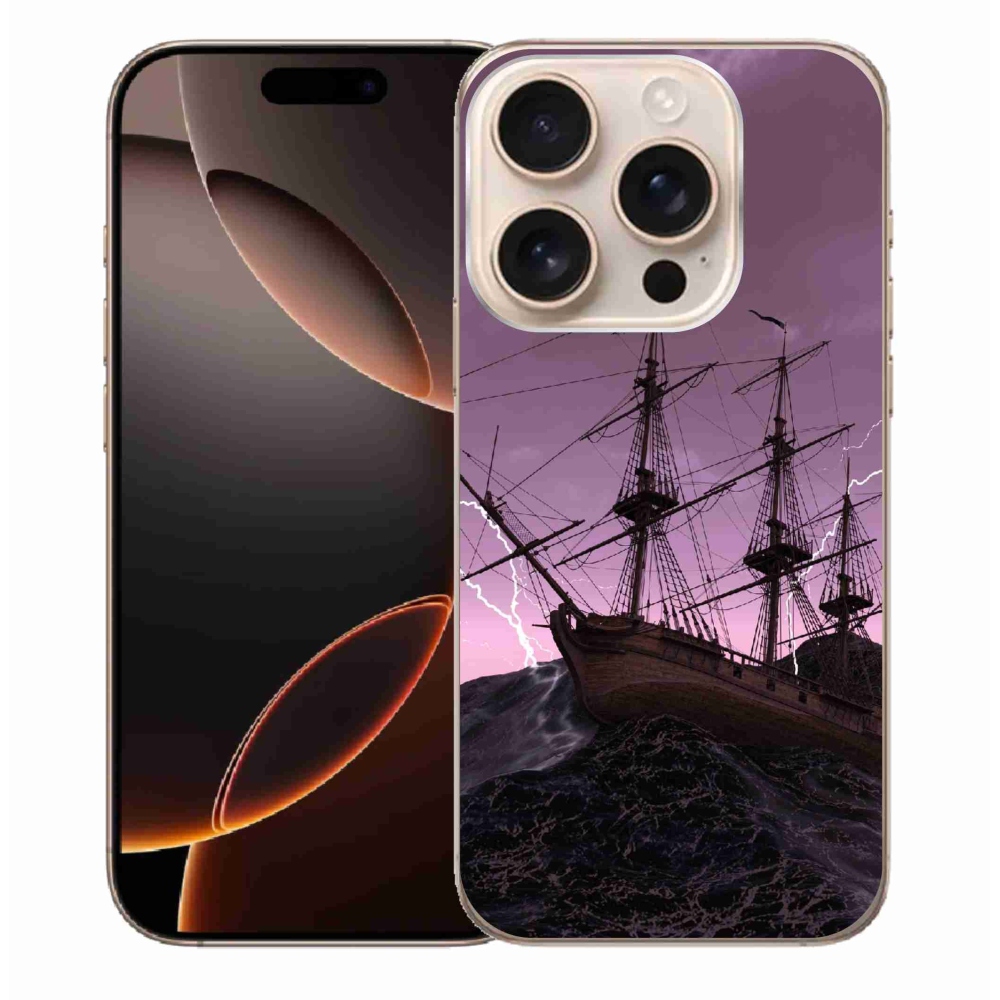 Zselés borítás mmCase iPhone 16 Pro Max készülékhez - hajó a viharban