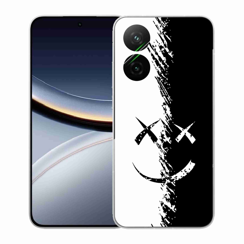 Gél borító mmCase a Xiaomi Poco F7 5G-hez - fekete-fehér mosolygó