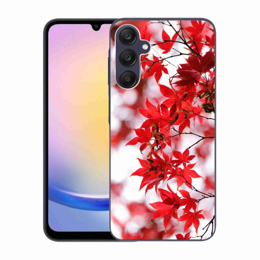 Zselés borítás mmCase Samsung Galaxy A25 5G - piros levelek