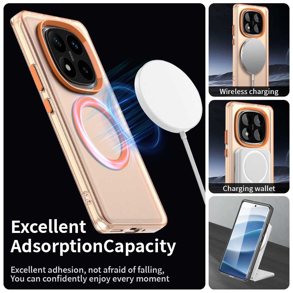 Candy zselés tok MagSafe-val Xiaomi Redmi Note 14 Pro - narancssárga