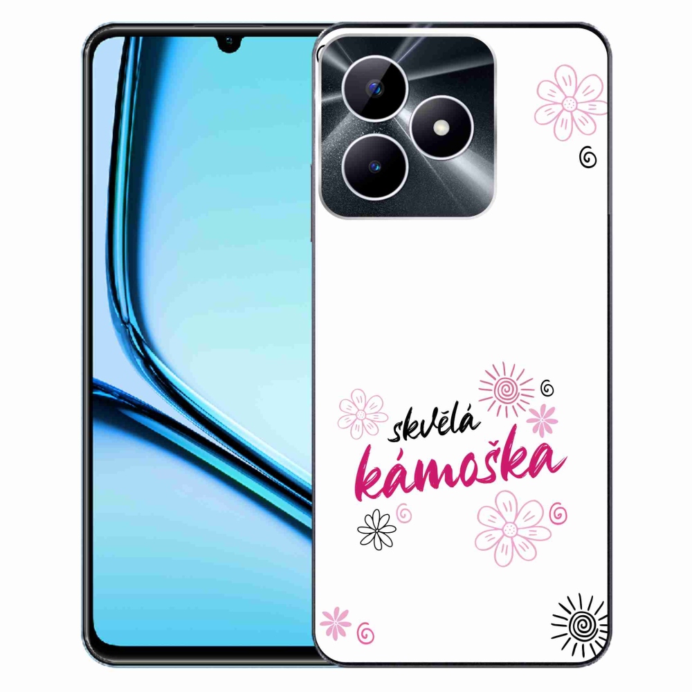 Gél borító mmCase a Realme Note 50-en - nagyszerű haver fehér háttérrel