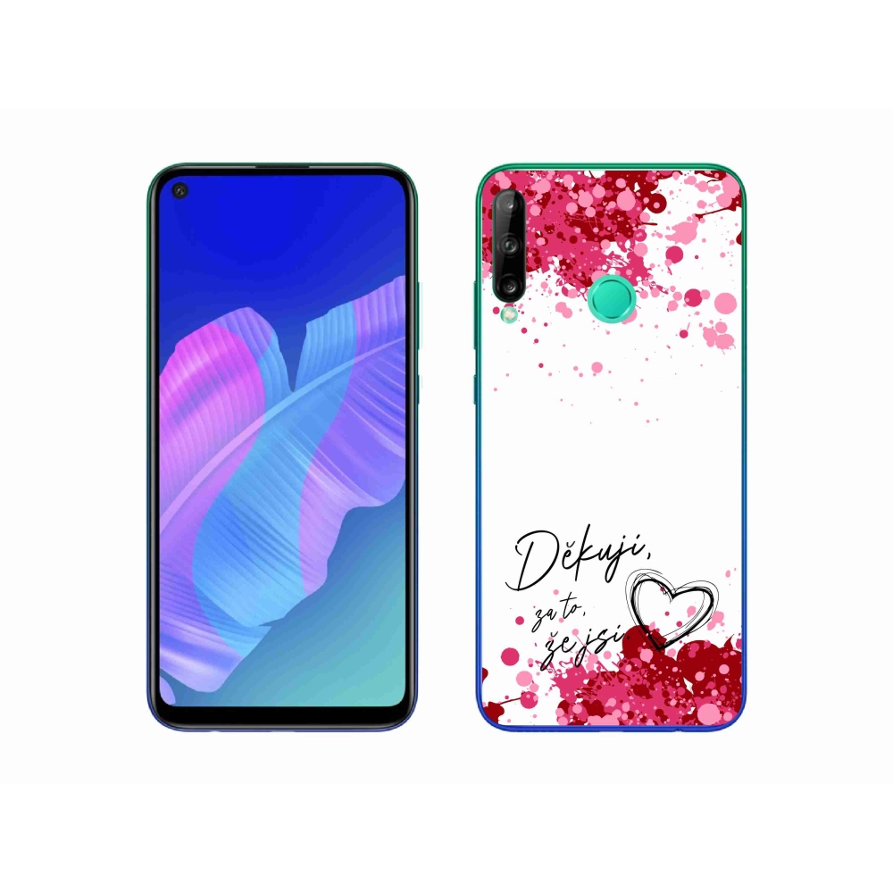 Gél borító mmCase a Huawei P40 Lite E készülékhez - text in love 2 fehér háttérrel