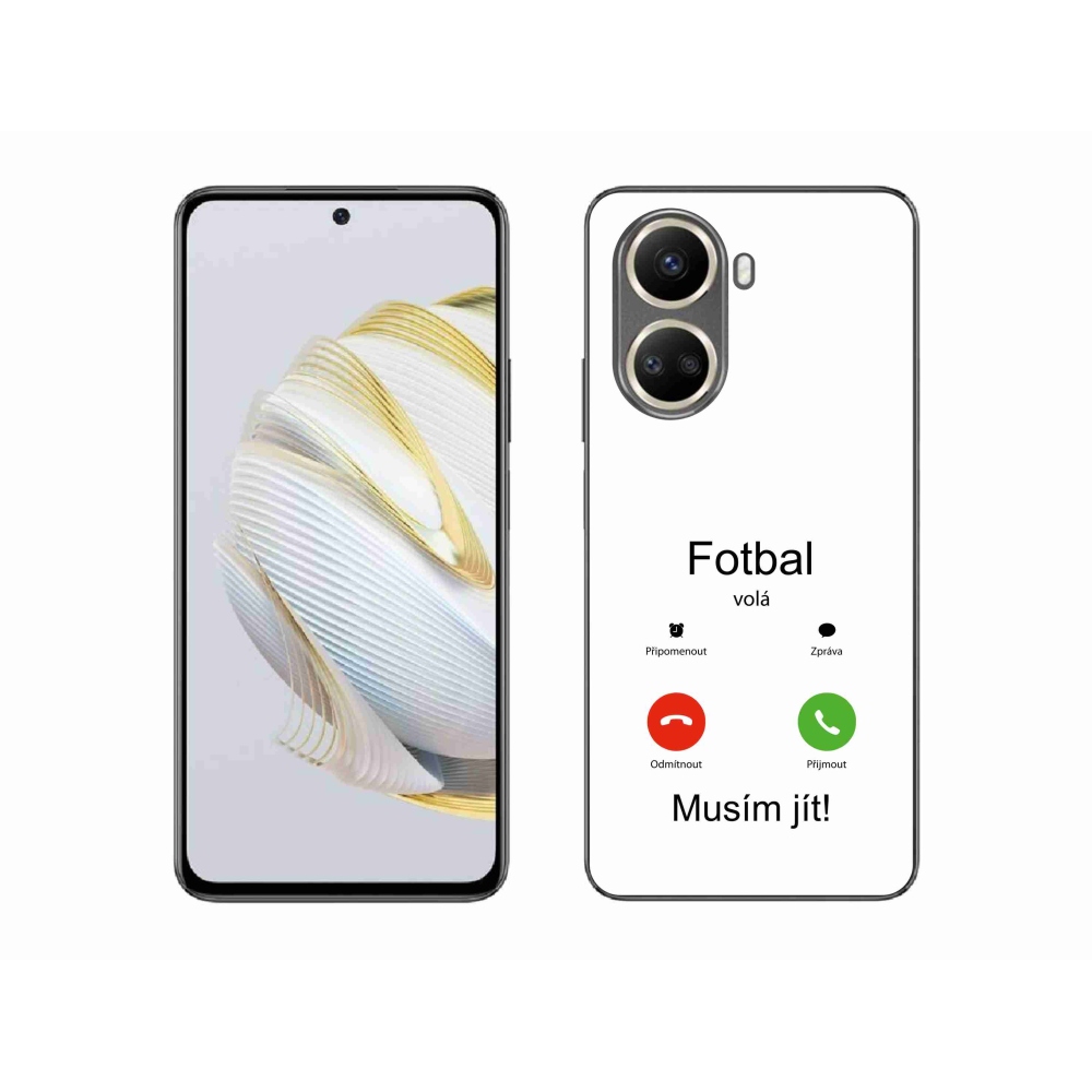Gél borítás mmCase a Huawei Nova 10 SE-n - futballhívások fehér háttérrel