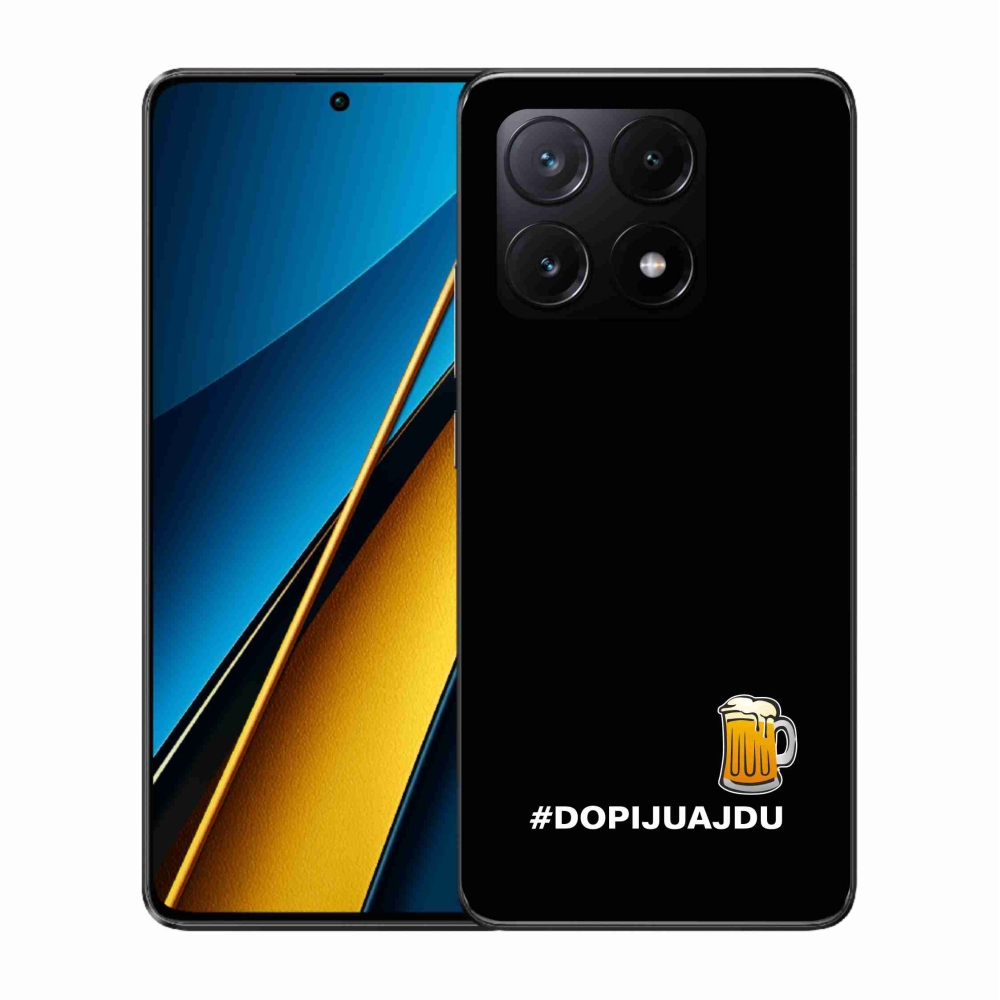 Gél borító mmCase a Xiaomi Poco X6 Pro 5G számára - sör motívum 1 fekete háttérrel