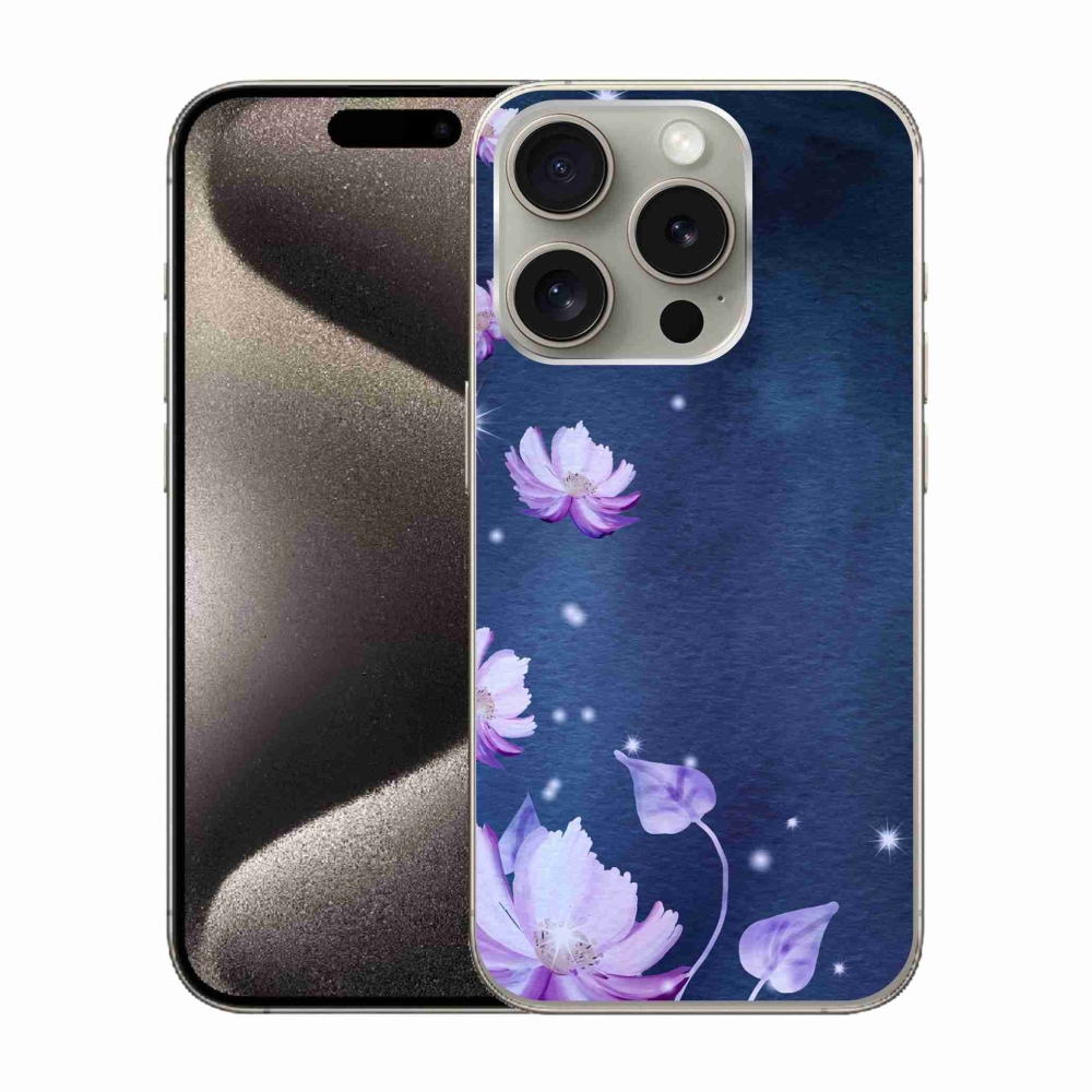 Gél tok mmCase iPhone 15 Pro készülékhez - hulló virágok