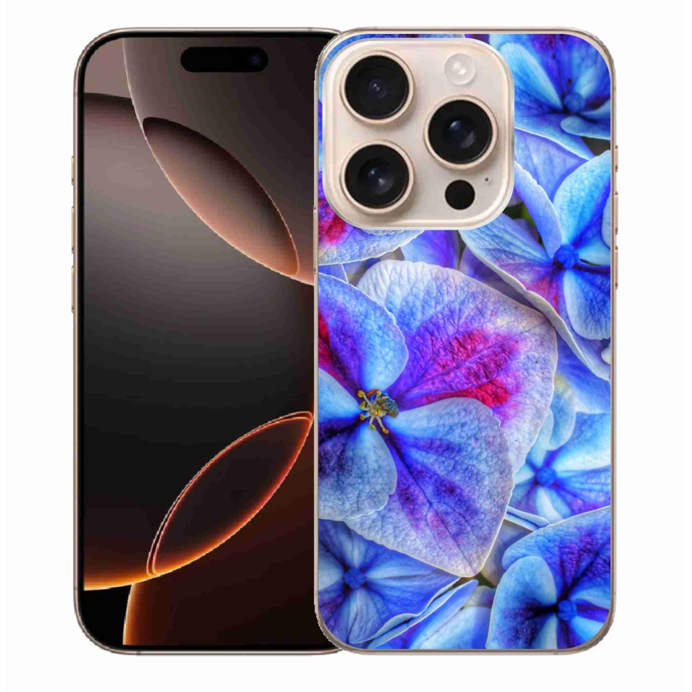 Gél védőhuzat mmCase iPhone 16 Pro Max készülékhez - kék virágok 1