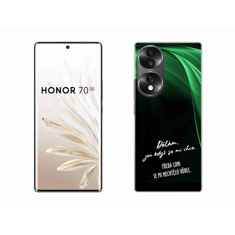 Zselés borító mmCase a Honor 70 készülékhez - vicces szöveg 12 fekete háttér
