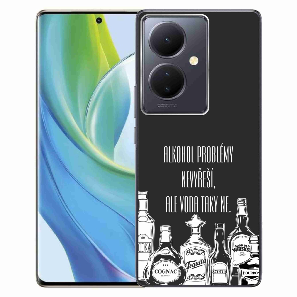 Gél borító mmCase a Vivo V29 Lite 5G-hez - vicces szöveg fekete háttérrel