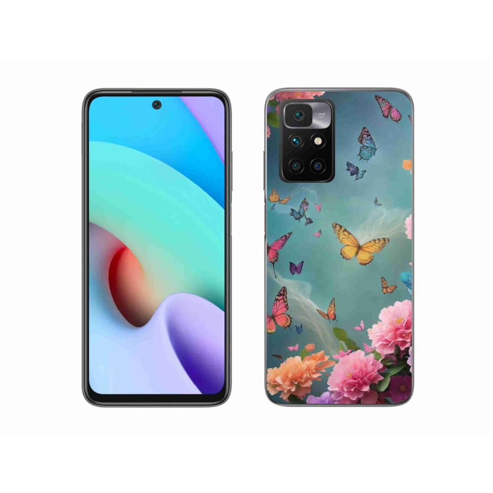 Gél borítás mmCase a Xiaomi Redmi 10/Redmi 10 (2022) - színes virágok és pillangók
