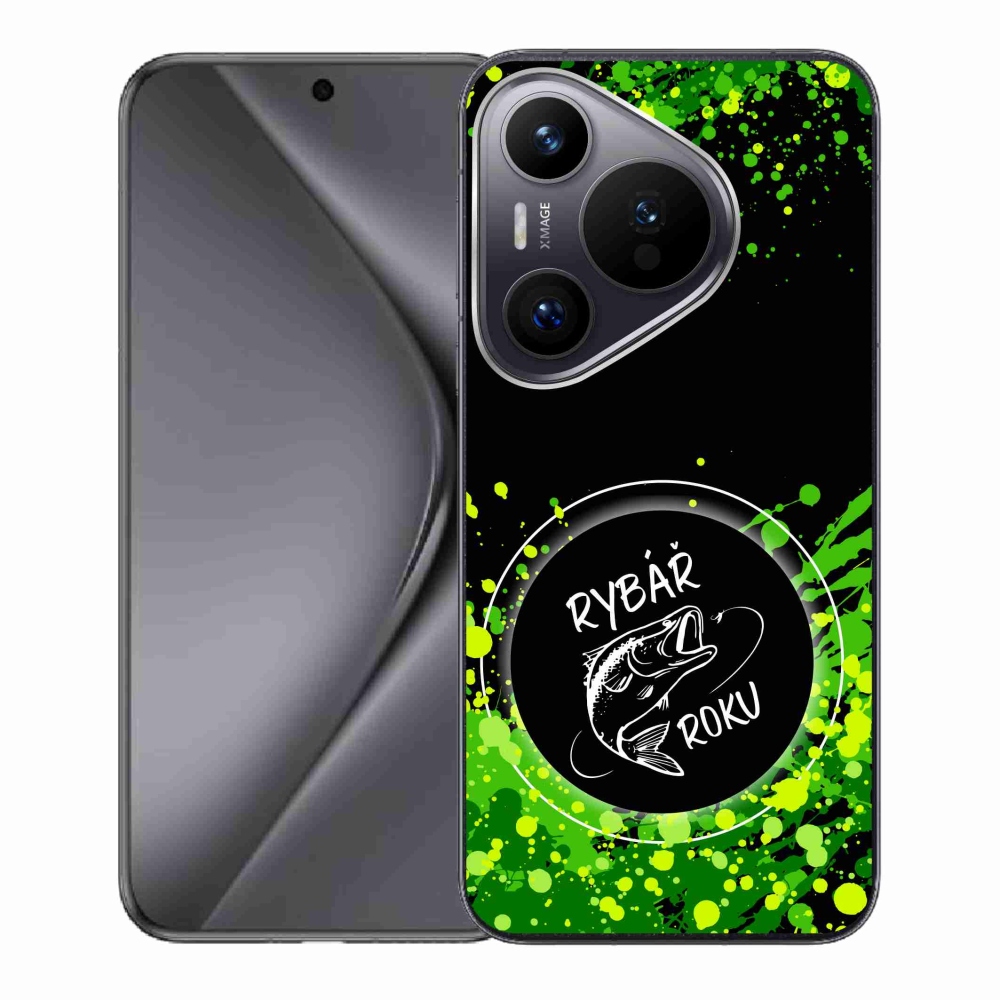 Gél borító mmCase a Huawei Pura 70-en - az év horgásza fekete háttérrel