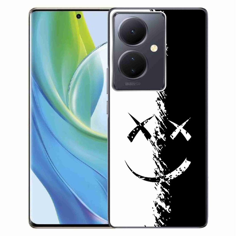 Gél borító mmCase a Vivo V29 Lite 5G-n - fekete-fehér mosolygó