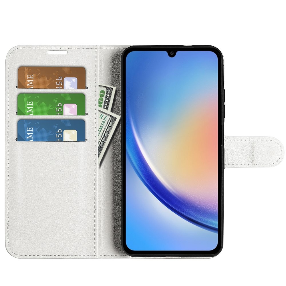 Litchi könyv tok Samsung Galaxy A35 5G - fehér