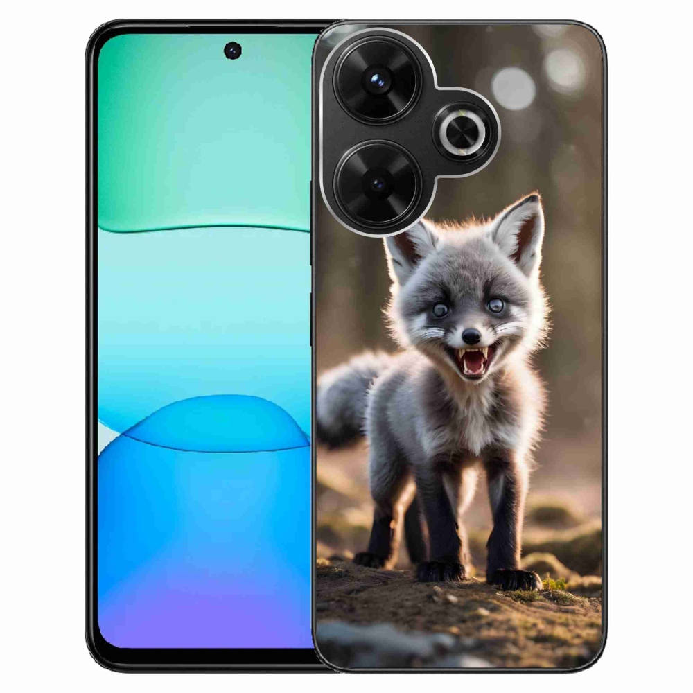 Gél borítás mmCase a Xiaomi Redmi 13 4G/Poco M6 4G - angry fox számára