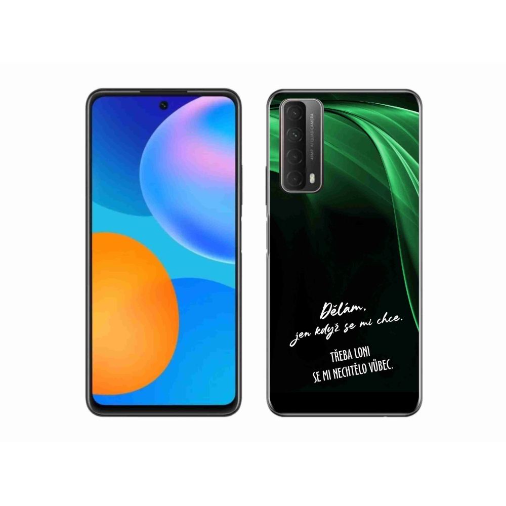 Gél borító mmCase a Huawei P Smart (2021) - vicces szöveg 12 fekete háttér