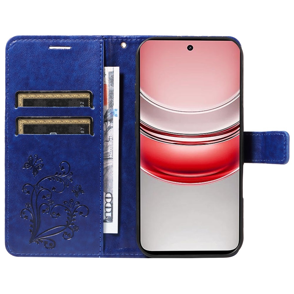 Nagy pillangó könyvtáska a Realme C75 készülékhez - kék