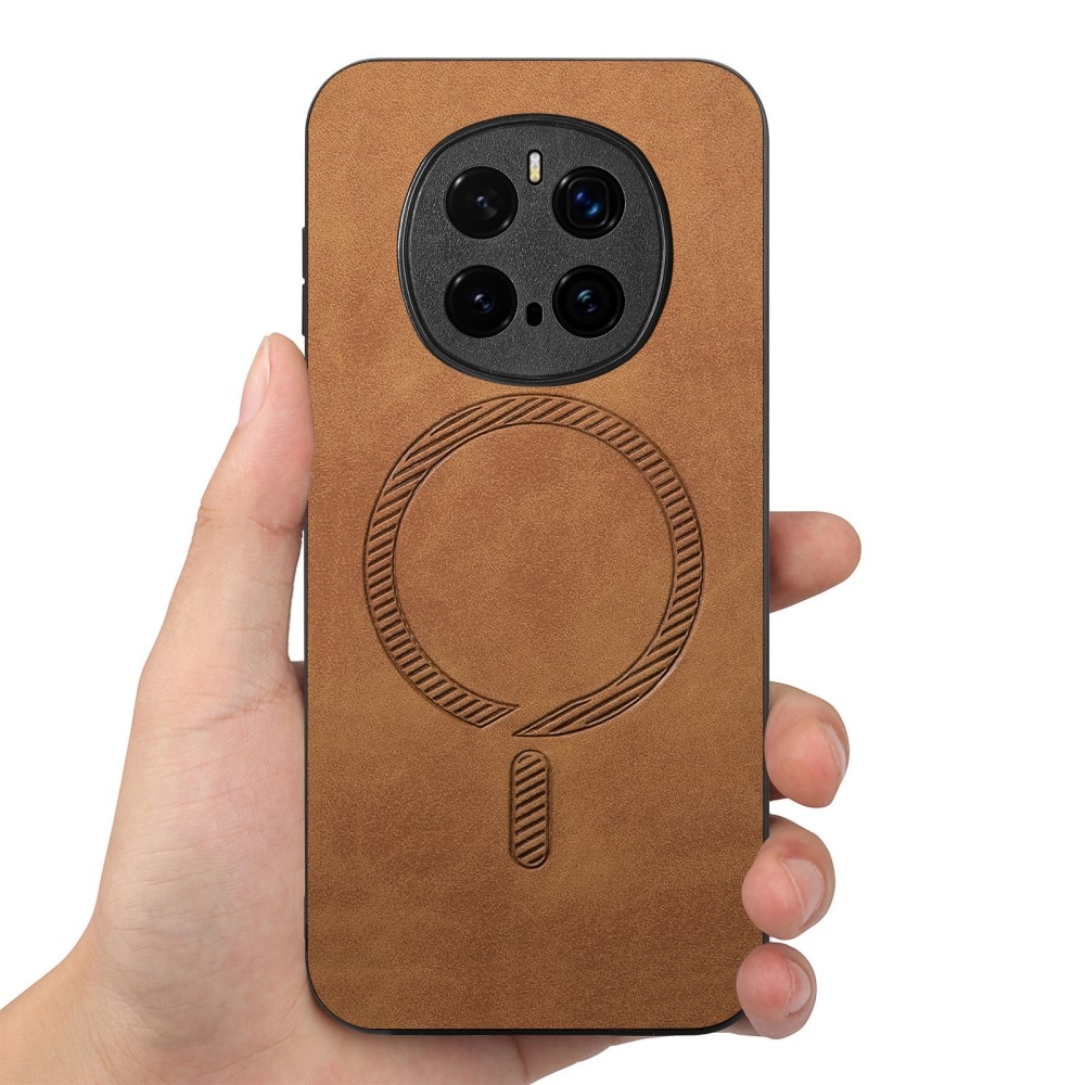 Skiny zselés tok műbőrrel és MagSafe támogatással a Honor Magic 7 Pro 5G számára - barna színben