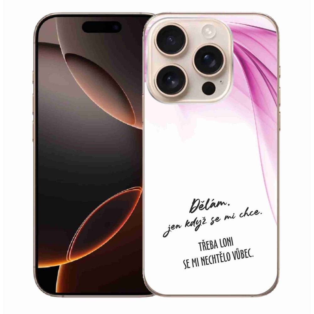 Gél borítás mmCase iPhone 16 Pro Max készülékhez - vicces szöveg 12 fehér háttér