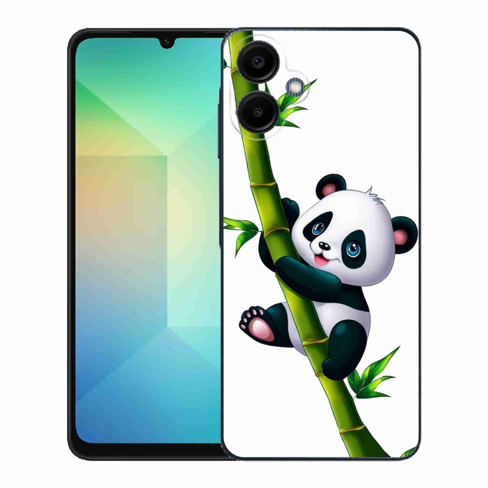 Gél borítás mmCase Samsung Galaxy A06 4G - panda bambuszon - Samsung Galaxy A06 4G számára