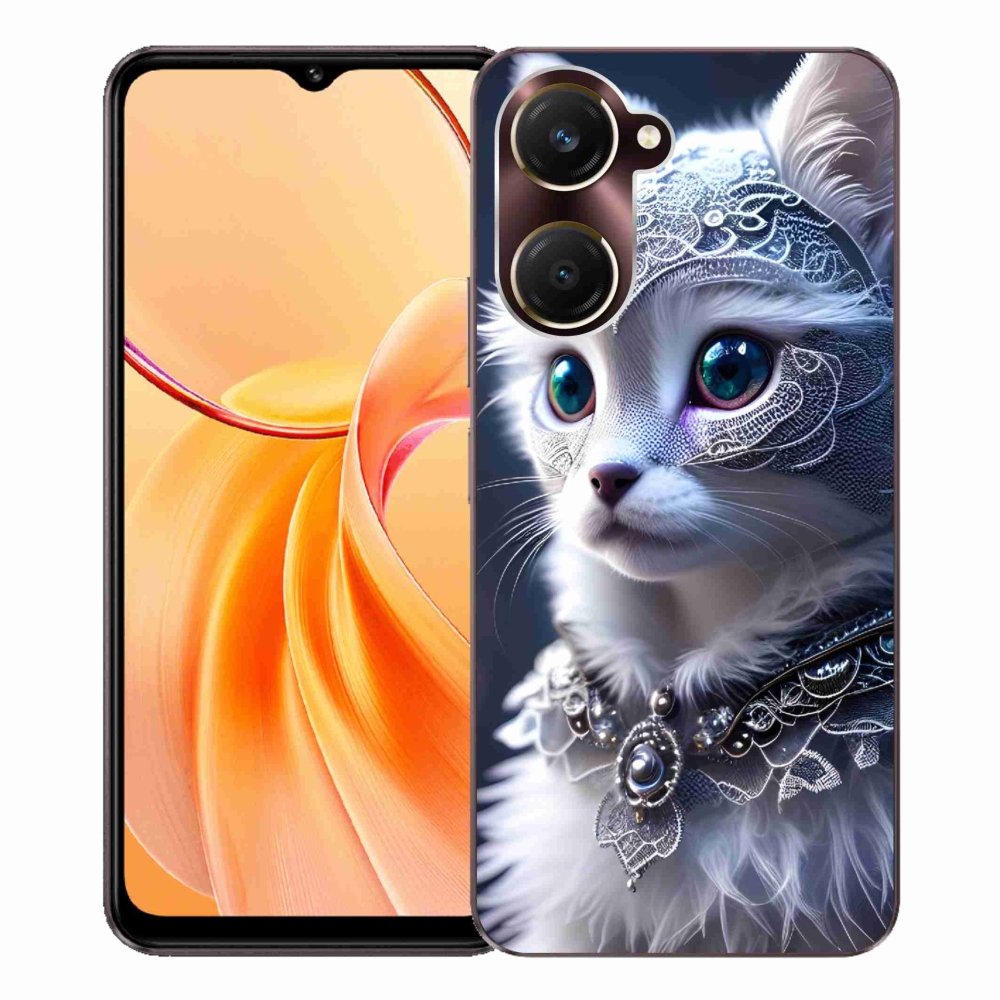 Zselés borítás mmCase a Vivo Y28s 5G-hez - fehér macska