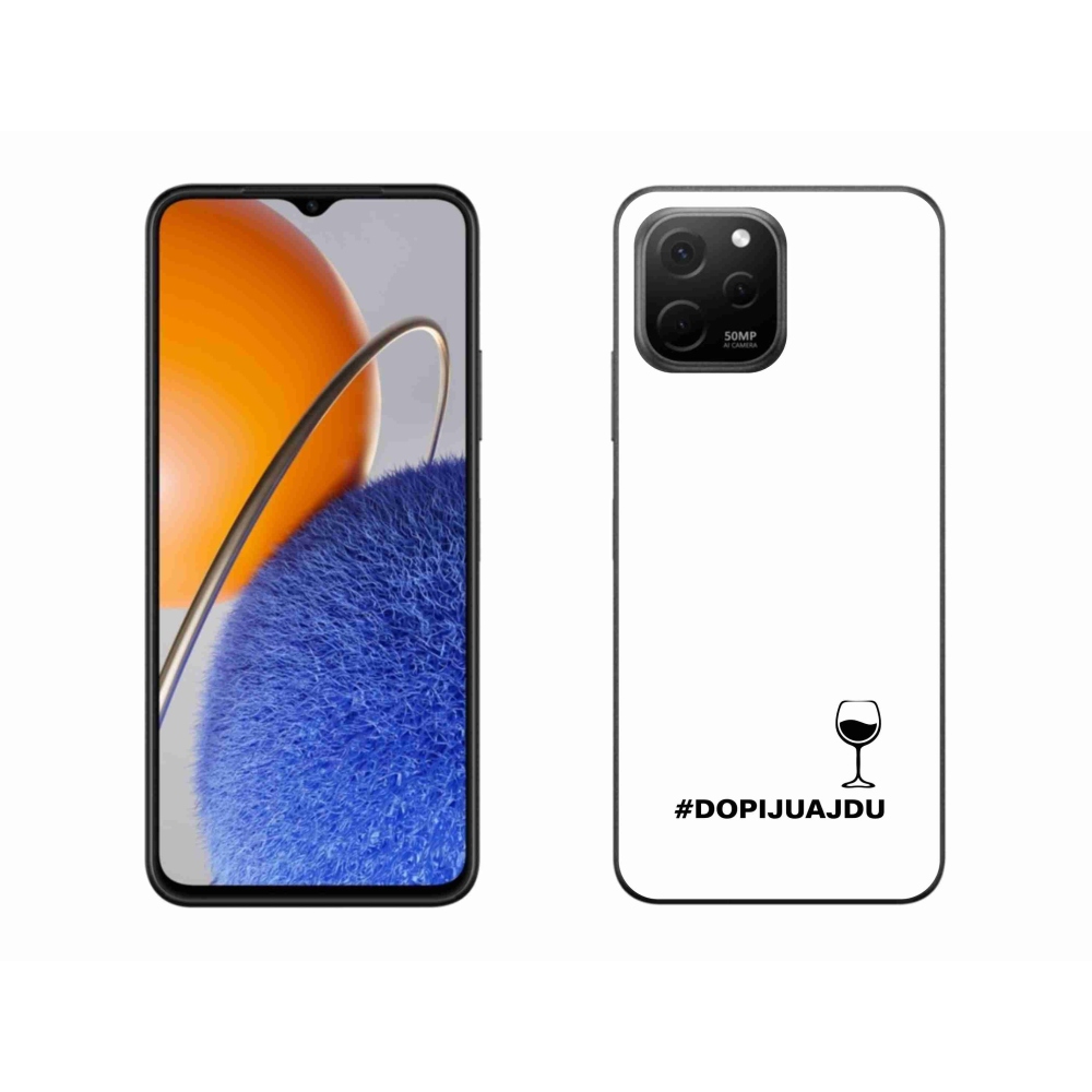 Gél borítás mmCase a Huawei Nova Y61 készülékhez - bor motívum fehér háttérrel