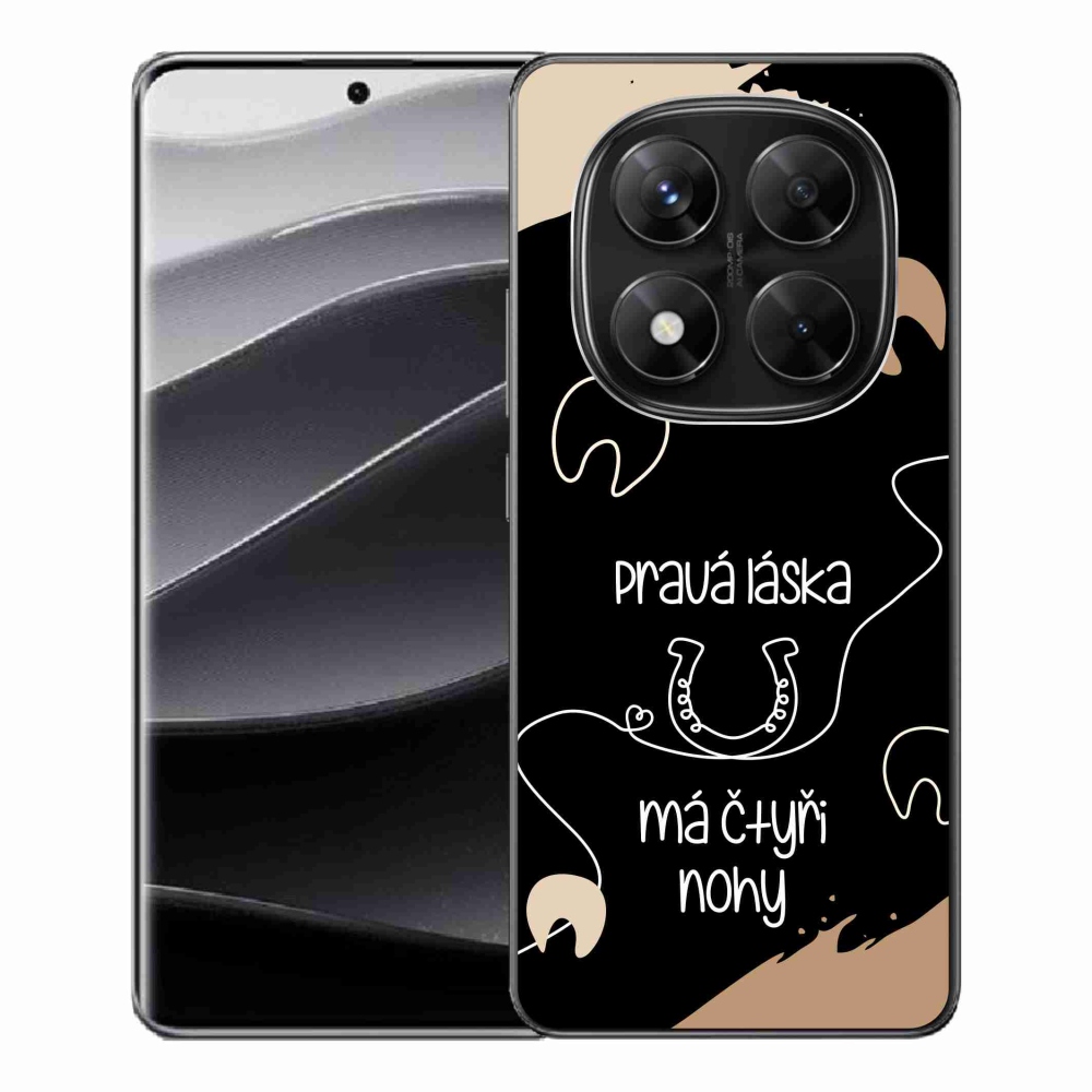 Gél borítás mmCase a Xiaomi Redmi Note 14 Pro 5G/Poco X7 5G számára - ló motívum fekete háttérrel