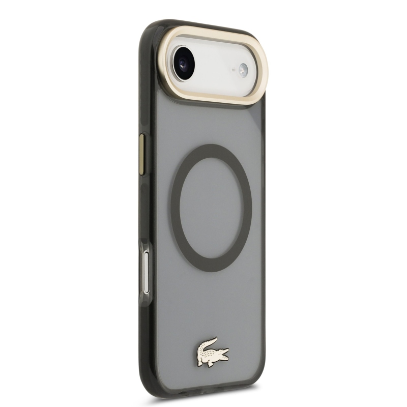 Lacoste PC/TPU Frosted Finish Gold Logo MagSafe hátlapi borító iPhone Air készülékhez Fekete
