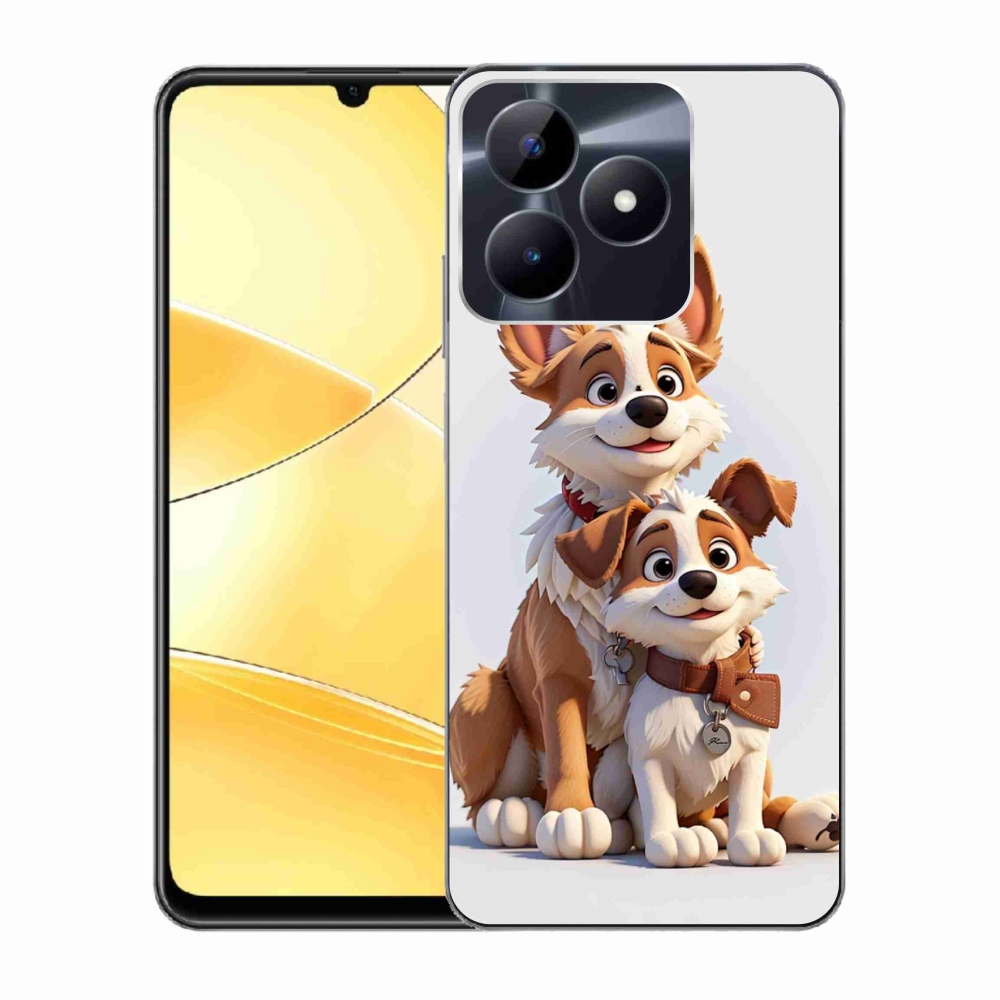 Zselés borítás mmCase a Realme C51/C53 készülékhez - kutyák rajzolása