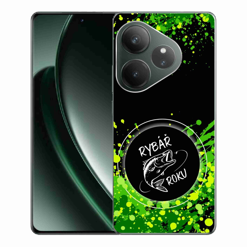 Gél borítás mmCase a Realme GT 6 5G/GT 6T 5G számára - az év halászának fekete háttere