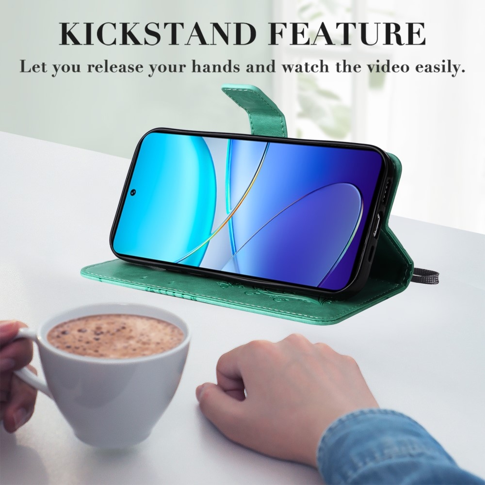 Nagy pillangó könyv tok a Vivo V40 SE 4G/5G-hez - teal színű