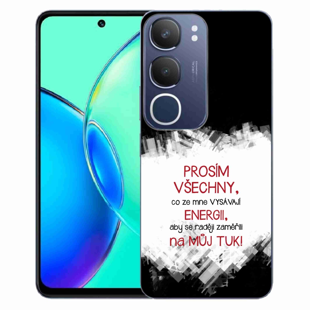 Gél borító mmCase a Vivo Y19s készülékhez - vicces szöveg 1 piros